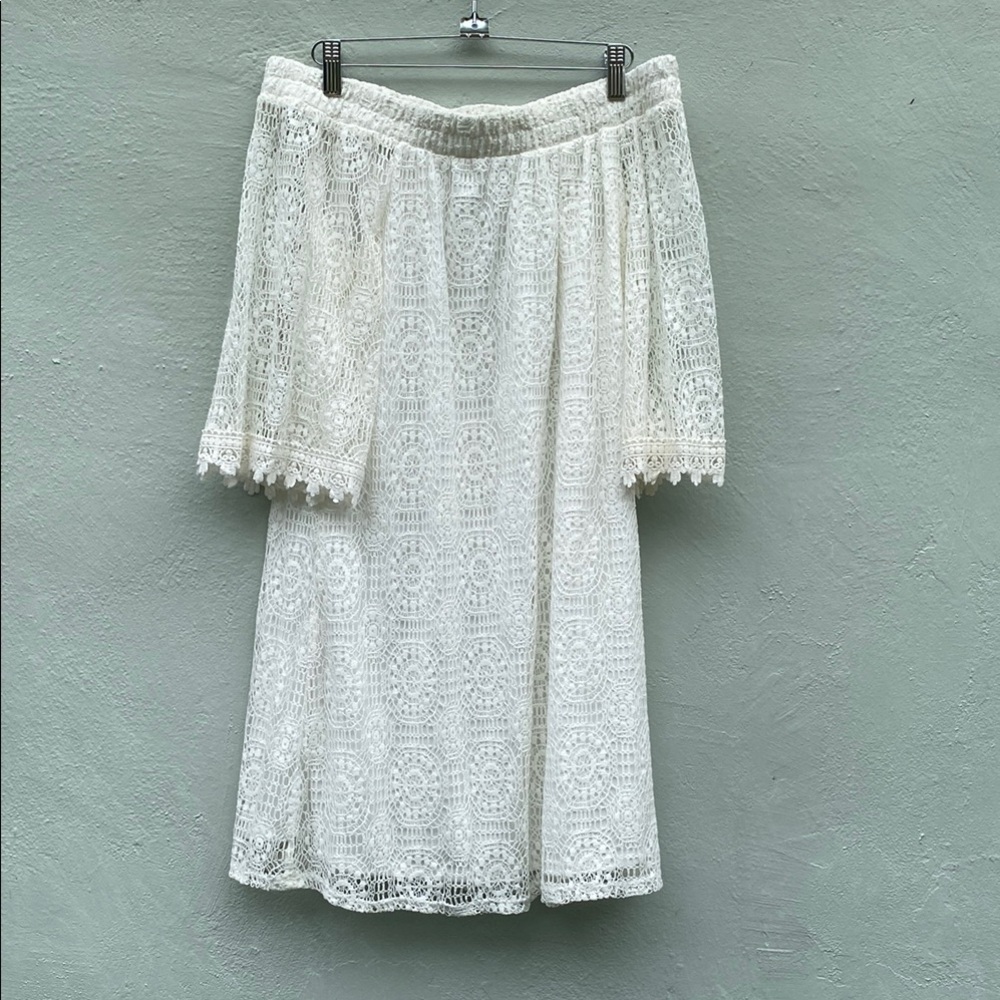 Elegant White Lace Off the Shoulder Dress